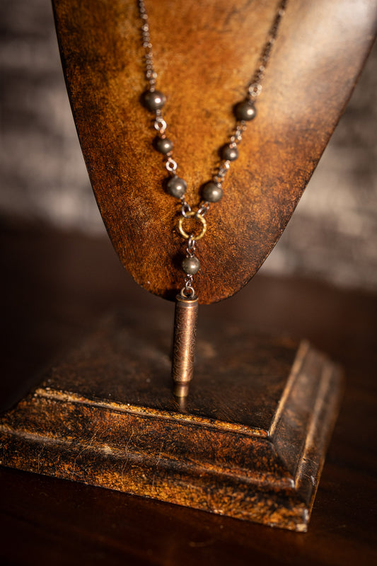 Etched Bullet Shell Necklace